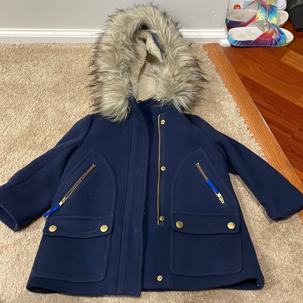 Crewcuts girls navy blue pea coat size 3